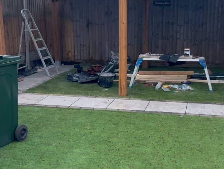 Oak pergola project progress