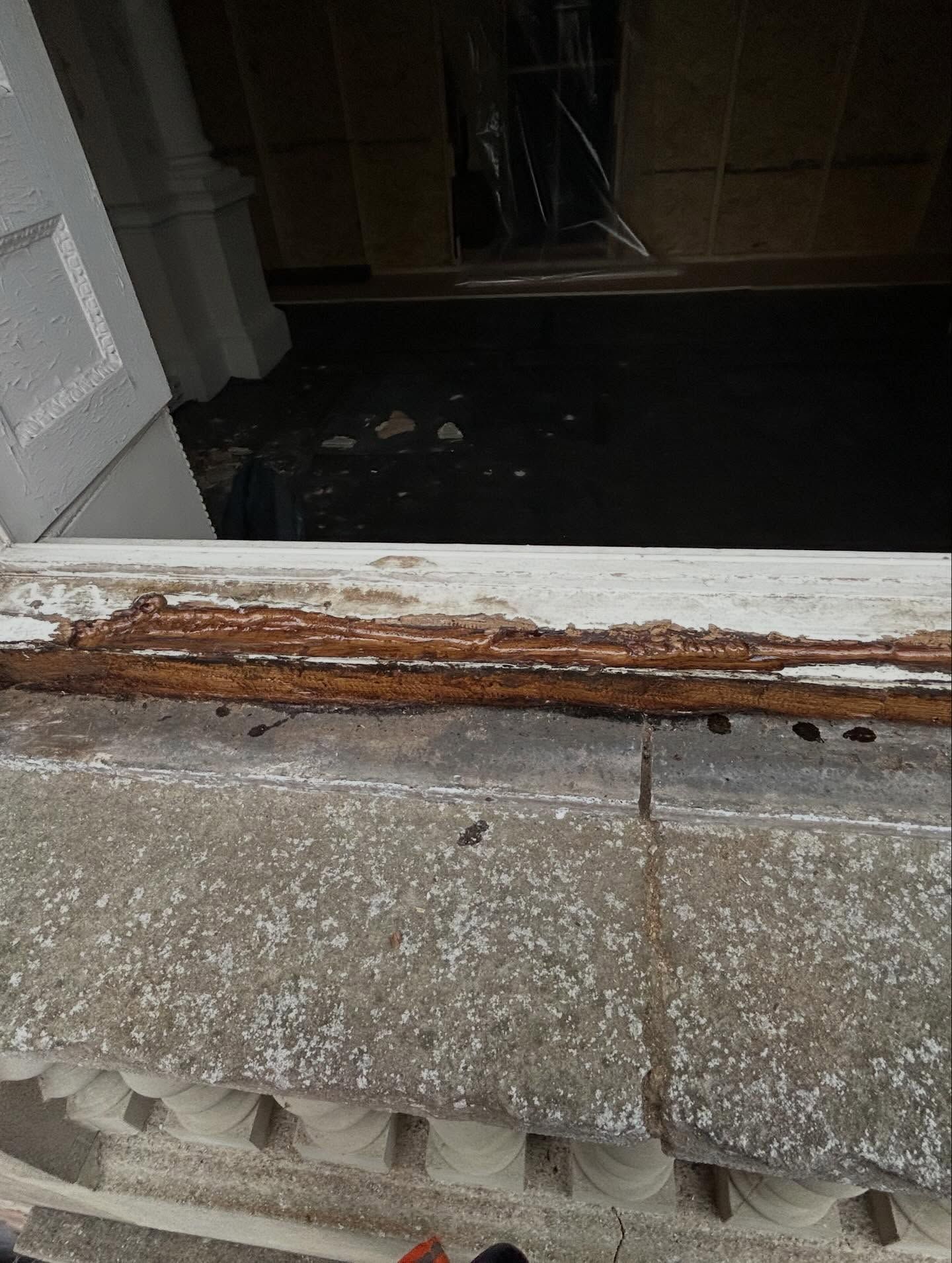 Machined teak repair piece for sash window